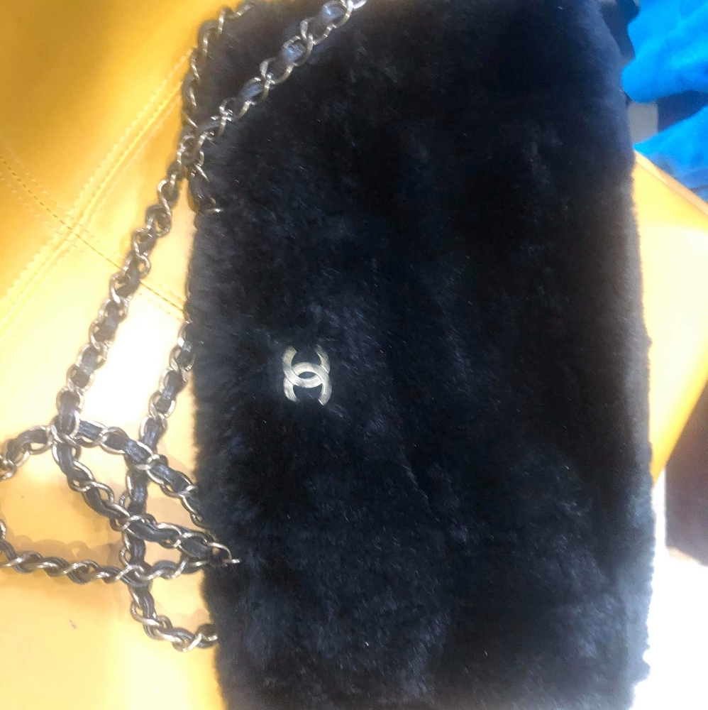 Chanel rabbit fur bag silver cc - Picture 2 of 6